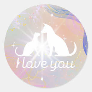 "Ik hou van je" Cat Duo Sticker