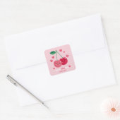 Ik hou van je cherry veel Classroom Valentijn Vierkante Sticker (Envelop)