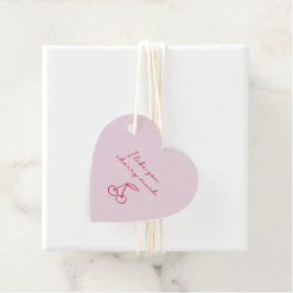 Ik hou van je cherry veel Valentijnsdag Roze Bedankjes Labels