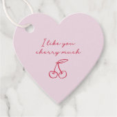 Ik hou van je cherry veel Valentijnsdag Roze Bedankjes Labels (Voorkant)