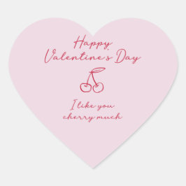 Ik hou van je cherry veel Valentijnsdag Roze Hart Sticker