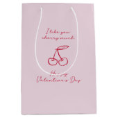 Ik hou van je cherry veel Valentijnsdag Roze Medium Cadeauzakje (Voorkant)