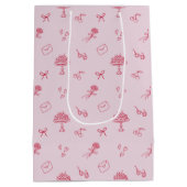 Ik hou van je cherry veel Valentijnsdag Roze Medium Cadeauzakje (Achterkant)