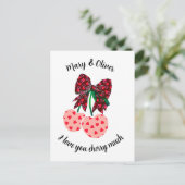 Ik hou van je Cherry veel Valentijnsdag snoep cade Briefkaart (Staand voorkant)