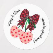 Ik hou van je Cherry veel Valentijnsdag snoep cade Labels (Design 1)