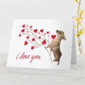 Ik hou van je Chihuahua Kaart (Gele Bloem)