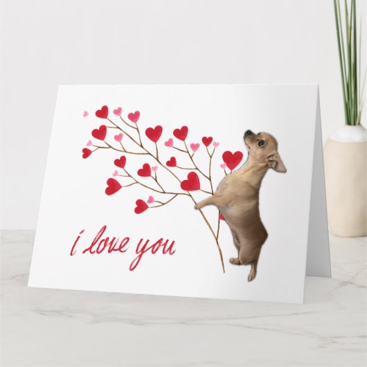 Ik hou van je Chihuahua Kaart (Voorkant)