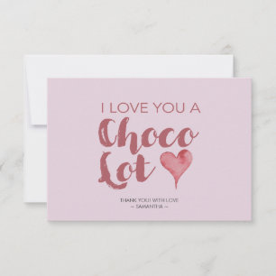 Ik hou van je Chocolate Valentijns Dank je wel Bedankkaart