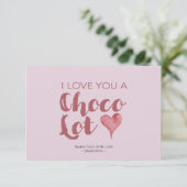 Ik hou van je Chocolate Valentijns Dank je wel Bedankkaart (Staand voorkant)