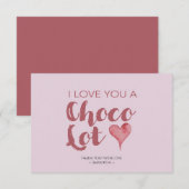 Ik hou van je Chocolate Valentijns Dank je wel Bedankkaart (Voorkant / Achterkant)