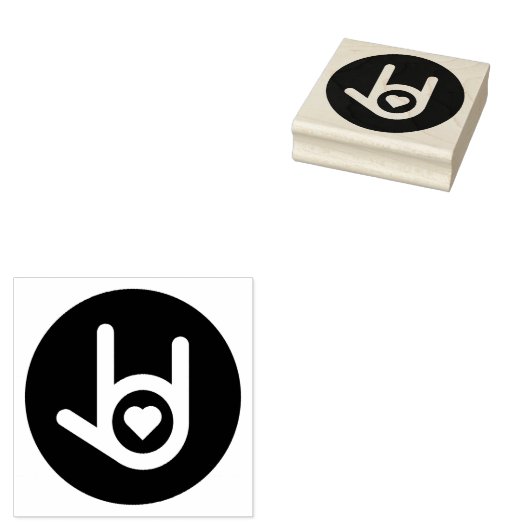 Ik hou van je Cirkel Rubberstempel (Gestempeld)