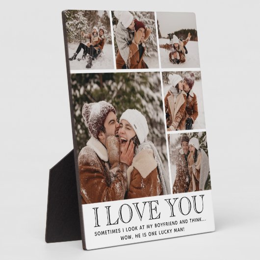"IK HOU VAN JE" & Citaat Moderne 6 Foto Collage Pl Fotoplaat (Zijkant)