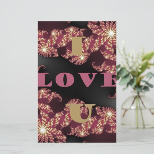 Ik hou van je Cosmic Constellation Pattern Art Des Briefpapier (Staand voorkant)