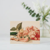 "Ik hou van je" cupido cherub Victoriaans valentij Feestdagenkaart (Staand voorkant)