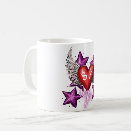 Ik hou van je Custom Koffiemok (Voorkant links)