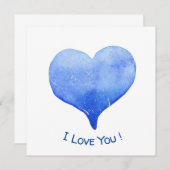 Ik hou van je Cute Blue Heart Valentijn (Voorkant / Achterkant)
