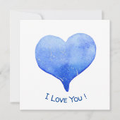 Ik hou van je Cute Blue Heart Valentijn (Voorkant)