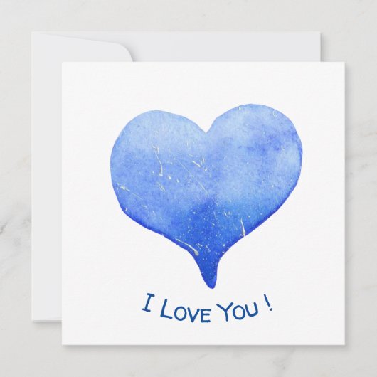 Ik hou van je Cute Blue Heart Valentijn (Voorkant)