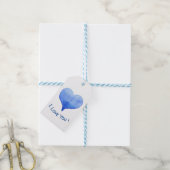 Ik hou van je Cute Blue Heart Valentijn Cadeaulabel (Met Touw)