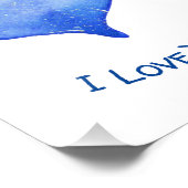 Ik hou van je Cute Blue Heart Valentijn Foto Afdruk (Hoek)