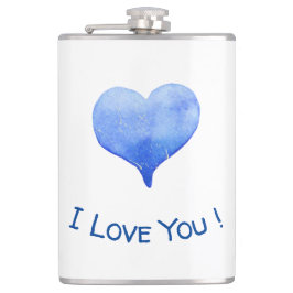 Ik hou van je Cute Blue Heart Valentijn Heupfles