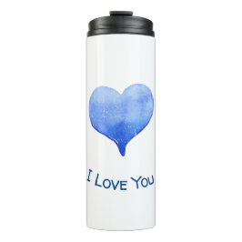 Ik hou van je Cute Blue Heart Valentijn Thermosbeker