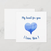 Ik hou van je Cute Blue Heart Valentijnsdag (Voorkant / Achterkant)