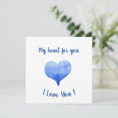 Ik hou van je Cute Blue Heart Valentijnsdag (Staand voorkant)