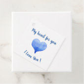 Ik hou van je Cute Blue Heart Valentijnsdag Bedankjes Labels (In situ)