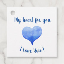 Ik hou van je Cute Blue Heart Valentijnsdag