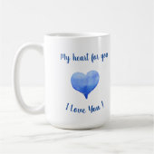 Ik hou van je Cute Blue Heart Valentijnsdag Koffiemok (Links)