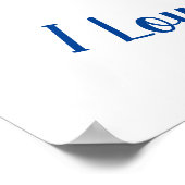 Ik hou van je Cute Blue Heart Valentijnsdag Poster (Hoek)