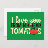 Ik hou van je cute Tomato Pun Funny Valentijnsdag Briefkaart (Voorkant / Achterkant)