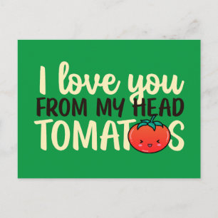 Ik hou van je cute Tomato Pun Funny Valentijnsdag Briefkaart