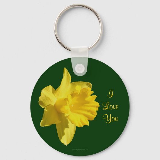 Ik hou van je Daffodil Flower Photo Sleutelhanger (Voorkant)