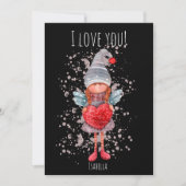 Ik hou van je dame kabouter met rode hart pun Vale Feestdagenkaart (Voorkant)