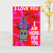 Ik hou van je dat ik hier ben voor jou kaart (Gele Bloem)