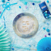 Ik hou van je, de maan en de rug papieren bordje (Feest)