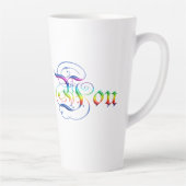 Ik hou van je. Decoratieve tekst. Latte Mok (Rechts)