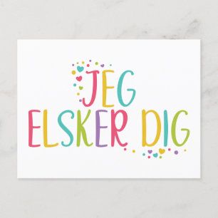 Ik hou van je Deense Jeg elkser graaf- regenboog Briefkaart
