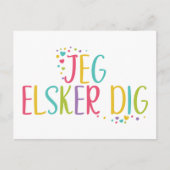 Ik hou van je Deense Jeg elkser graaf- regenboog Briefkaart (Voorkant)