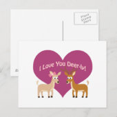 Ik hou van je deer-ly! briefkaart (Voorkant / Achterkant)
