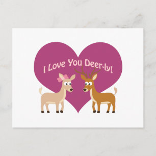 Ik hou van je deer-ly! briefkaart