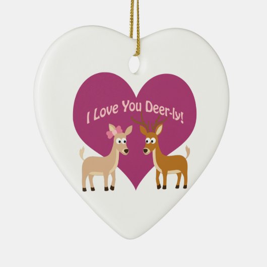 Ik hou van je deer-ly! keramisch ornament (Rechts)