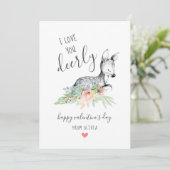 Ik hou van je Deerly Kinder klaslokaal Valentijns Feestdagenkaart (Staand voorkant)