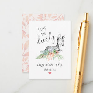 Ik hou van je Deerly Kinder klaslokaal Valentijns  Informatiekaartje