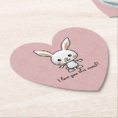Ik hou van je, deze grote bunny kartonnen onderzetters (Gekanteld)