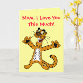 Ik hou van je deze Schattigee tijger Happy Birthda Kaart (Gele Bloem)