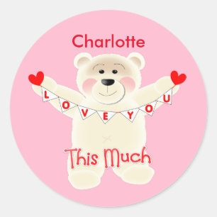 Ik hou van je, deze veel cute Teddy Bear gepersona Ronde Sticker
