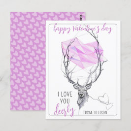 Ik hou van je dierbaar Roze hart Schattigee Valent Briefkaart